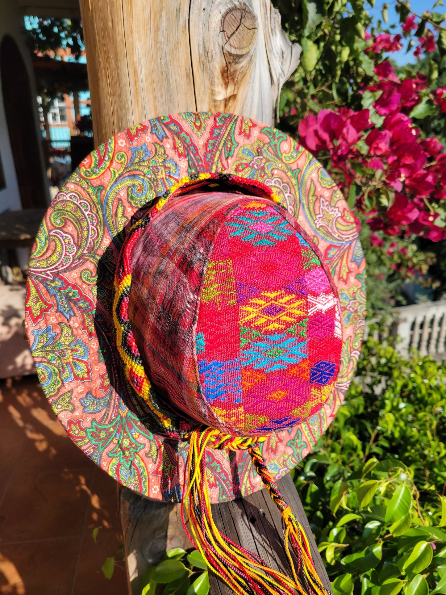 Flat Brim Sombrero - Pink Paisley